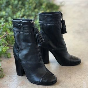 Tory Burch Huxley Tassel Heeled Ankle Boots